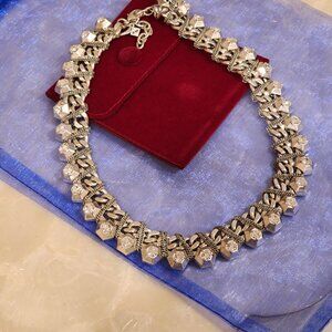 Brand New!! REBECCA MINKOFF|Thick Chain wrapped w/ skinny chain|Crystal|Necklace